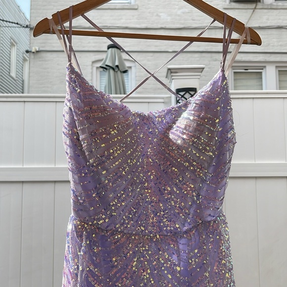 B. Darlin - Juniors' Purple Sequin Prom Gown - Size 15/16 - Picture 4 of 16